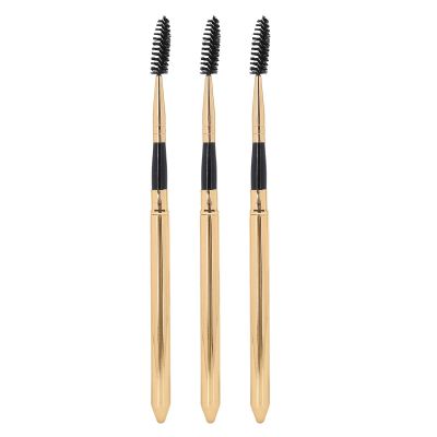 Mascara Wands, Rod Design Makeup Tool 3 Pieces Eyelash Brush Set Eyebrow Makeup Brush Mascara Applicator Eyelash Brush with Metal Sleeve for