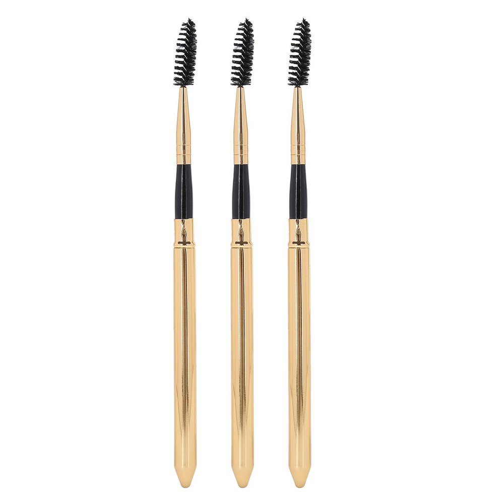 Mascara Wands, Rod Design Makeup Tool 3 Pieces Eyelash Brush Set Eyebrow Makeup Brush Mascara Applicator Eyelash Brush with Metal Sleeve for
