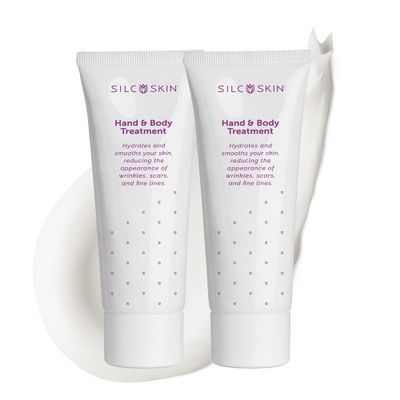 Silcskin Hand And Body Treatment Water Based Lotion For Crepey Skin And Fine Lines With Medical Grade Silicone, Winter Skin Care Gift For Women, 2 Oz Pack Of 2