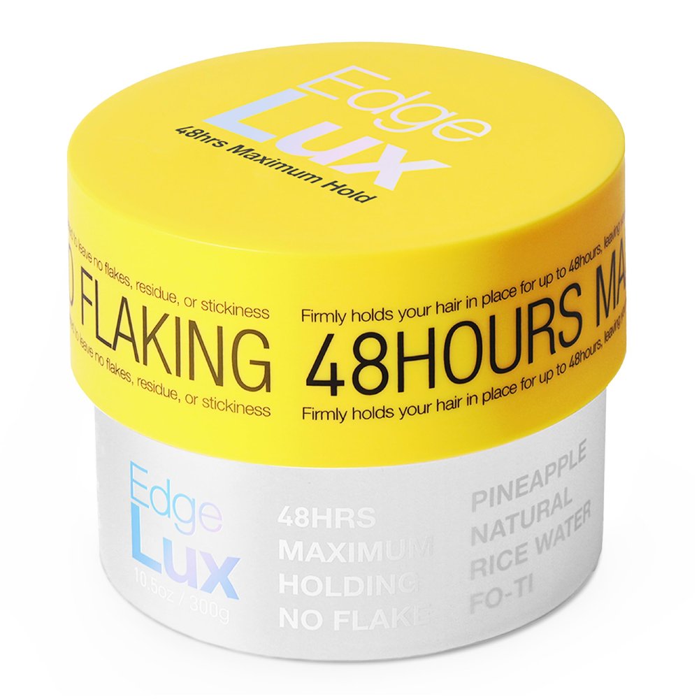 Edge Lux Edge Control Gel with Castor Oil, Keratin, Biotin, and Olive Oil - 48 Hour Maximum Hold, Non-Flaking, Non-Greasy, Scented, Conditioning Styling Gel for All Hair Types