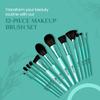 XO Glam 12Pcs Eye See You Blue Makeup Brush Set Premium Synthetic Blending Powder Buffer Concealer Contour Crease Eyeshadow Smudge Highlighter Detail Cosmetics Brushes view 4