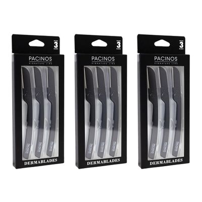 Pacinos Derma Blades for Men - Precision Straight Razor Beard Care Exfoliation Tool with 100% Stainless Steel Blades