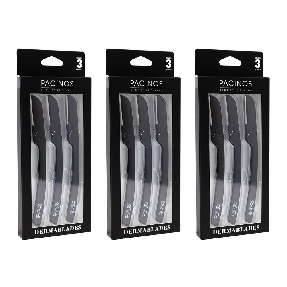 Pacinos Derma Blades for Men - Precision Straight Razor Beard Care Exfoliation Tool with 100% Stainless Steel Blades