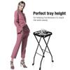 HeyJiaYu Folding Salon Tray, Beauty Tray Cart with Rolling Casters, Rolling Tray Station, Salon Tool Organizer Trolley, Metal Service Tray for Spa Home view 4