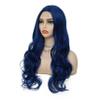 Salaibs Long Blue Curly Wavy Wigs for Women Lace Front Wigs Synthetic Natural Hairline Side Part Heat Resistant Halloween Cosplay Hair Wig view 2