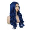 Salaibs Long Blue Curly Wavy Wigs for Women Lace Front Wigs Synthetic Natural Hairline Side Part Heat Resistant Halloween Cosplay Hair Wig view 3