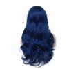 Salaibs Long Blue Curly Wavy Wigs for Women Lace Front Wigs Synthetic Natural Hairline Side Part Heat Resistant Halloween Cosplay Hair Wig view 4
