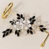 AUNEAL Bride Wedding Hair Comb Black Teardrop Hair Pins Bridal Headpieces Vintage Handband Accessories Jewelry for Women view 2