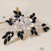 AUNEAL Bride Wedding Hair Comb Black Teardrop Hair Pins Bridal Headpieces Vintage Handband Accessories Jewelry for Women view 3