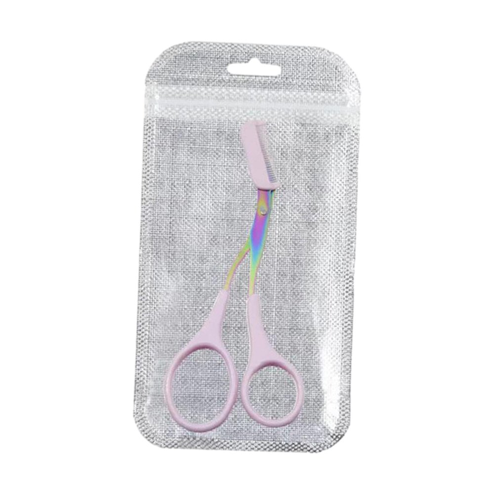 Stainless Steel Eyebrow Scissors Beauty Tool for Men Women Makeup Eyelashes, Violet