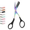 Stainless Steel Eyebrow Scissors Beauty Tool for Men Women Makeup Eyelashes, Violet view 4