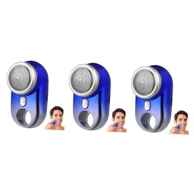 FRCOLOR 3pcs Men's Mini Razor Rechargeable Beard Trimmer for Body Hair Gradient