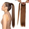 Kiss darling LASHES 16inch Straight Human Hair Ponytail Extension #30 Light Auburn Color Wrap Around Magic Paste Ponytail Hairpiece for Women, Clip ins Ponytail Straight Hair 100g view 1