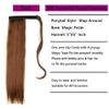 Kiss darling LASHES 16inch Straight Human Hair Ponytail Extension #30 Light Auburn Color Wrap Around Magic Paste Ponytail Hairpiece for Women, Clip ins Ponytail Straight Hair 100g view 3