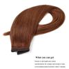 Kiss darling LASHES 16inch Straight Human Hair Ponytail Extension #30 Light Auburn Color Wrap Around Magic Paste Ponytail Hairpiece for Women, Clip ins Ponytail Straight Hair 100g view 4