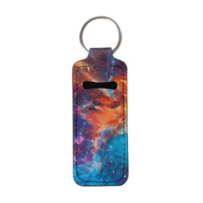 Baxinh Space Galaxy Lip Balm Holder Keychain Clip On Lipstick Sleeve Chapstick Sleeve Holder Keychain Travel Accessories