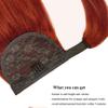 350 Copper Red Straight Human Hair Ponytail Remy Hair Extensions for Women 20inch 150g Clip in Ponytail Hair Pieces Wrap Around Ponytail Extension for Girls view 4