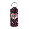 Baxinh Cute Cat Couple Printed Chapstick Holder Keychain for Lip Balm Lipstick, Valentine's Day Neoprene Portable Heart Printed Lipstick Holder Keychain for Women Girl view 1