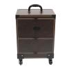 BANLICALI 7-Compartment Rolling Makeup Train Case with 4 Wheel, Mirror and Retractable Handle, Free Standing Cosmetics Storage Organizer Make-Up Station for Salons Homes Parties Coffee Load 50kg view 4