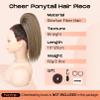 SEIKEA Cheer Ponytail Hair Piece, 10" Straight Tangle-Resistant Smooth Natural Blonde Cheerleader Hairpiece Ponytail Extension for Cheer Competition, Dance, Performance, Ash Blonde view 2
