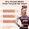 SEIKEA Cheer Ponytail Hair Piece, 10" Straight Tangle-Resistant Smooth Natural Blonde Cheerleader Hairpiece Ponytail Extension for Cheer Competition, Dance, Performance, Ash Blonde view 3