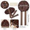 AWAYTR Satin Bonnet for Women, 2-Layer Large Sleep Cap with Adjustable Drawstring, Brown Includes 3 Hair Scrunchies view 2