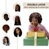 AWAYTR Satin Bonnet for Women, 2-Layer Large Sleep Cap with Adjustable Drawstring, Brown Includes 3 Hair Scrunchies view 3
