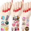 20 Sheets Spa Temporary Tattoos Pink Makeup Birthday Party Decorations Favors Spa Tattoos for Kids Girls Women Spa Birthday Party Supplies (400PCS) view 1