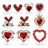30 Pcs Valentines Day Nail Charms 3D Alloy Nail Art Charms 3D New Heart Love Shape Red Valentine's Day Gems Design for Manicure Craft DIY Diamond Nail Rhinestone Manicure Accessories view 2