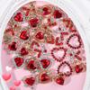 30 Pcs Valentines Day Nail Charms 3D Alloy Nail Art Charms 3D New Heart Love Shape Red Valentine's Day Gems Design for Manicure Craft DIY Diamond Nail Rhinestone Manicure Accessories view 3