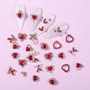 30 Pcs Valentines Day Nail Charms 3D Alloy Nail Art Charms 3D New Heart Love Shape Red Valentine's Day Gems Design for Manicure Craft DIY Diamond Nail Rhinestone Manicure Accessories view 4