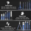 Manicure Set 16Pcs Nail Clippers Set Manicure Kit Professional Stainless Steel Pedicure Kit Nail Care Kit for Women Men with Luxurious Travel Bag, Suitable for Home, Travel, and Salon (Blue) view 2