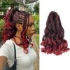 Burgundy French Curl Braiding Hair 10 Inch Curly Braiding Hair Pre Stretched 8 Packs French Curl Crochet Braids for Box Braids with Curly Ends for Black Women (10 Inch,Tbug) view 1