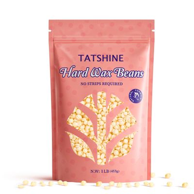 TATSHINE Hard Wax Beads, 1lb Hard Wax Beads for Thin Hair Removal, Gentle Cream Formula Waxing Beads for Facial, Eyebrow, Legs, and Body at Home Wax Refill for Women Men