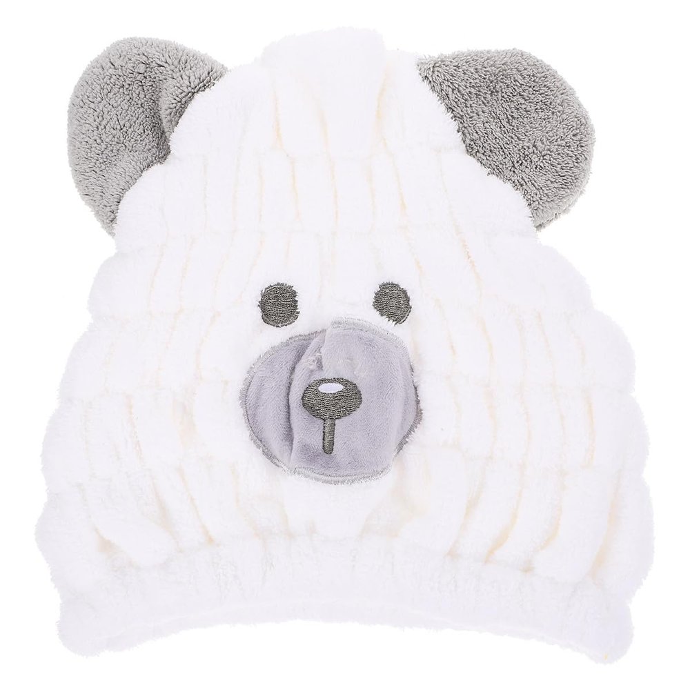 FOMIYES Microfiber Hair Towel Wrap Brown Bear Hair Drying Cap Cartoon Bear Dry Towel Hat Absorbent Dry Towels Drying Hat Child Bath Towel Absorb Coral Fleece