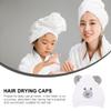 FOMIYES Microfiber Hair Towel Wrap Brown Bear Hair Drying Cap Cartoon Bear Dry Towel Hat Absorbent Dry Towels Drying Hat Child Bath Towel Absorb Coral Fleece view 2