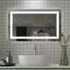 40 x 24 inch LED Bathroom Vanity Mirror Superslim Dimmable Anti Fog view 1