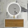 24 in. Round Wall-Mounted Dimmable LED Bathroom Vanity Mirror with Defogger and Bluetooth Music Speaker view 1