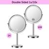 3 Colors Dimmable LED Lighting, 1X/10X Double Sided Magnifying Cosmetic Mirror with Touch Control, 360Rotation, Bathromm Vanity Mirror, Desk Top Make Up Mirror (Chrome) view 3