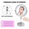 3 Colors Dimmable LED Lighting, 1X/10X Double Sided Magnifying Cosmetic Mirror with Touch Control, 360Rotation, Bathromm Vanity Mirror, Desk Top Make Up Mirror (Chrome) view 4
