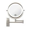 8-inch Wall Mounted Makeup Vanity Mirror, 3 Colors Led Lights, 1X/10X Magnification Mirror, 360 Swivel with Extension Arm (Brushed Nickel) view 1
