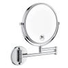 8 Inch LED Wall Mount Two-Sided Magnifying Makeup Vanity Mirror 12 Inch Extension Chrome Finish 1X/3X Magnification Plug 360 Degree Rotation Waterproof Button Shaving Mirror view 1