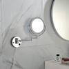 8 Inch LED Wall Mount Two-Sided Magnifying Makeup Vanity Mirror 12 Inch Extension Chrome Finish 1X/3X Magnification Plug 360 Degree Rotation Waterproof Button Shaving Mirror view 2