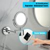 8 Inch LED Wall Mount Two-Sided Magnifying Makeup Vanity Mirror 12 Inch Extension Chrome Finish 1X/3X Magnification Plug 360 Degree Rotation Waterproof Button Shaving Mirror view 4