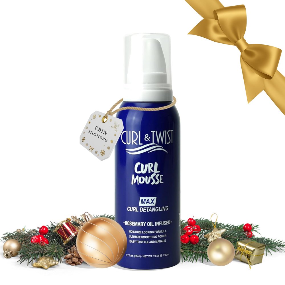 Curl & Twist Supreme Curl Detangling Mousse 2.7fl oz/ 80ml Travel Size Infused with Rosemary, Olive, and Castor Oil Adds Moisture Prevent Dryness Enhances Curl Definition and Manageability Lightweight