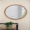 20" x 20" Circle Wall Mirror with Wooden Frame, Wall Mirror for Living Room, Dining Room, Foyer, Bathroom, Office view 1