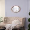 20" x 20" Circle Wall Mirror with Wooden Frame, Wall Mirror for Living Room, Dining Room, Foyer, Bathroom, Office view 3