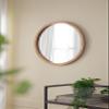 20" x 20" Circle Wall Mirror with Wooden Frame, Wall Mirror for Living Room, Dining Room, Foyer, Bathroom, Office view 4