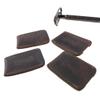 Hide & Groom, Set of 4 Double Edge Safety Razor Head Protective Sheath for Groomsmen, Shaving Travel Cover, Full Grain Leather, Handmade, Bourbon Brown view 3