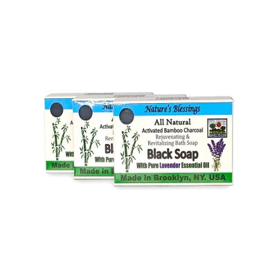 Nature's Blessings Activated Charcoal Black Soap- Pack of 3